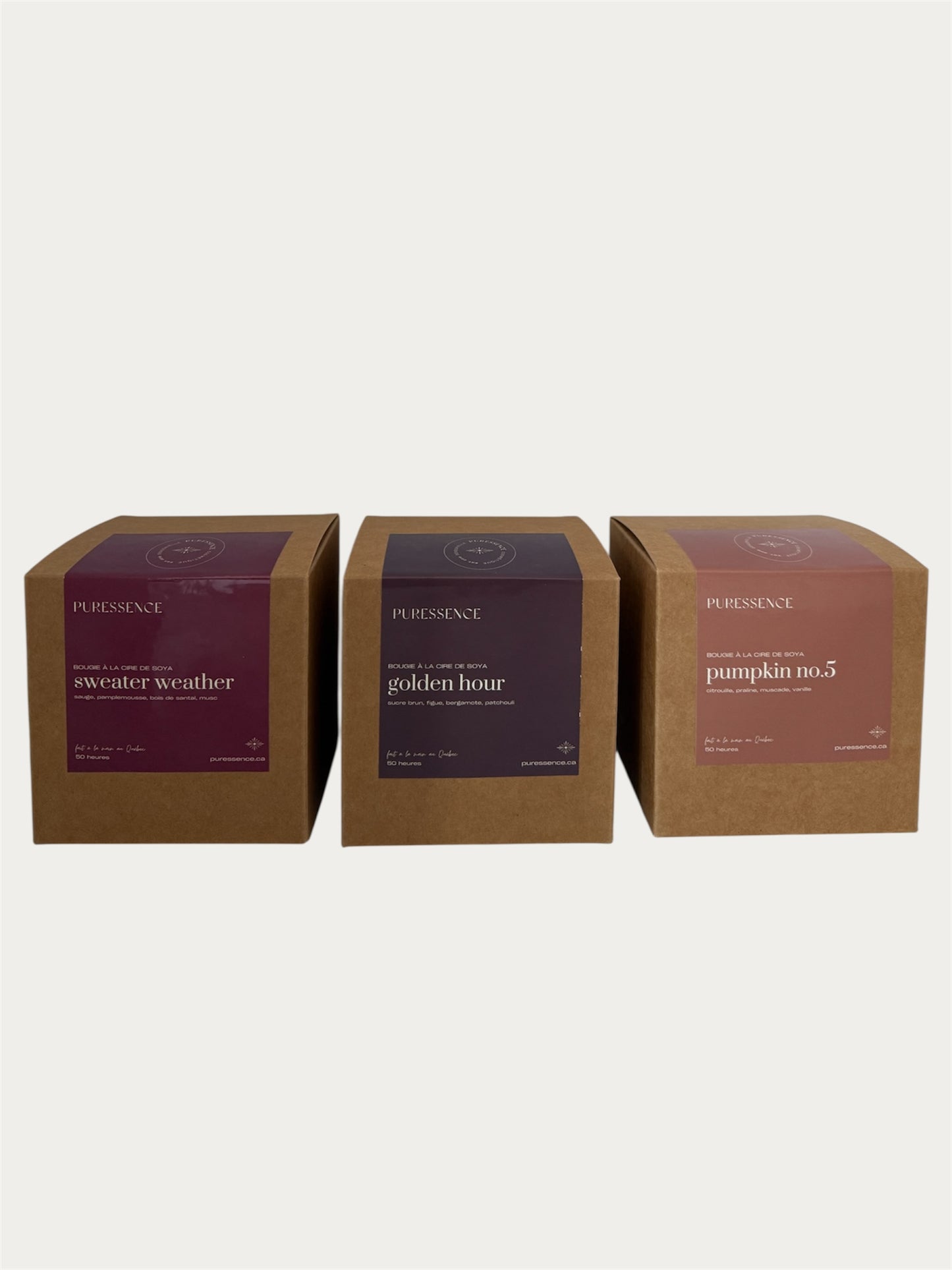 Trio de bougies d'automne