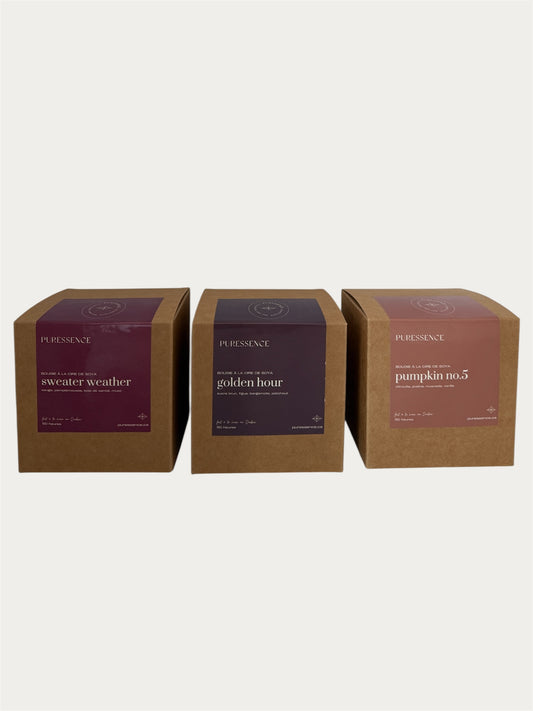 Trio de bougies d'automne